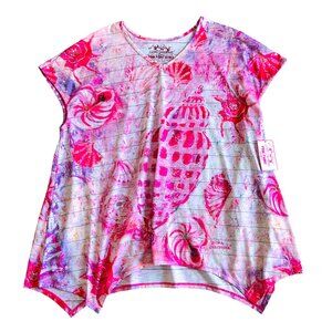 Leoma Lovegrove Womens Top X-Large Pink Paint Series Shell Print